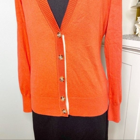 Banana Republic Sweater Cardigan Orange Button Front Medium - Picture 5 of 11